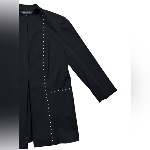 MING WANG SIZE S BLACK Gold Studded JACKET - Picture 3 of 5